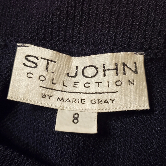 St Johns Collection Navy textured skirt - Picture 4 of 5